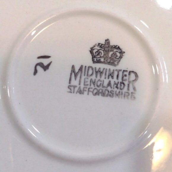 Vintage Set of 2 Midwinter 'Quite Contrary' Coffee Cups &‎ Saucers 1950s Retro - Picture 6 of 11